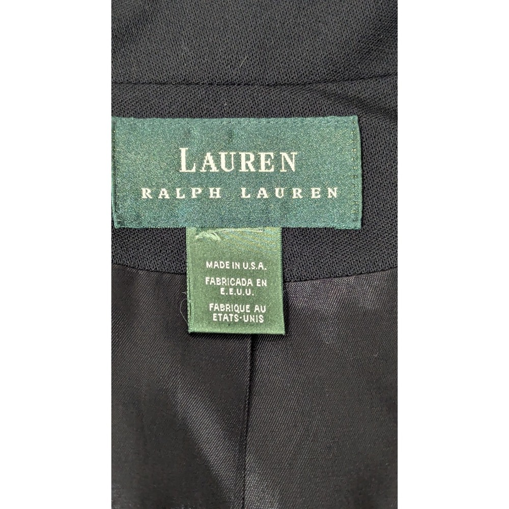Lauren Ralph Lauren Blazer Black Crest Gold Buttons VTG Worsted Wool Old Money - Picture 2 of 16
